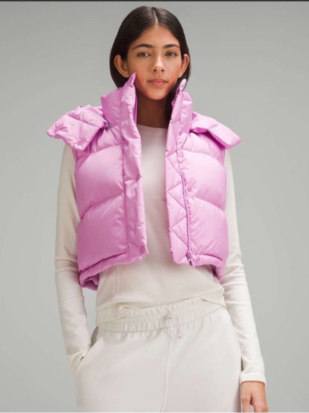 Lululemon Wunder Puff Super-Cropped Vest in Dahlia Mauve Size 8